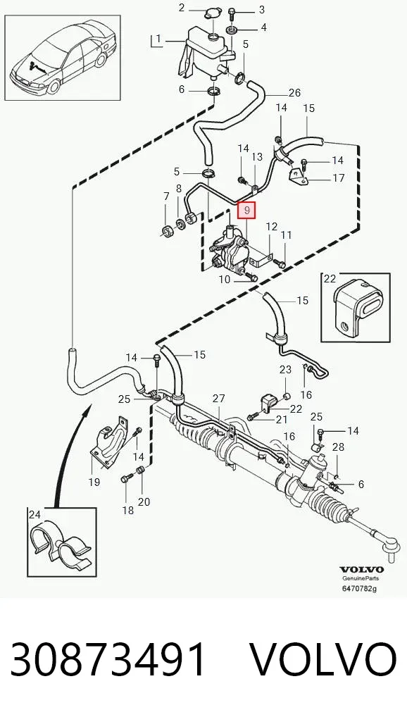 Bomba de dirección 30873491 Volvo