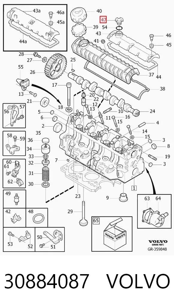 Tapa de aceite de motor 30884087 Volvo