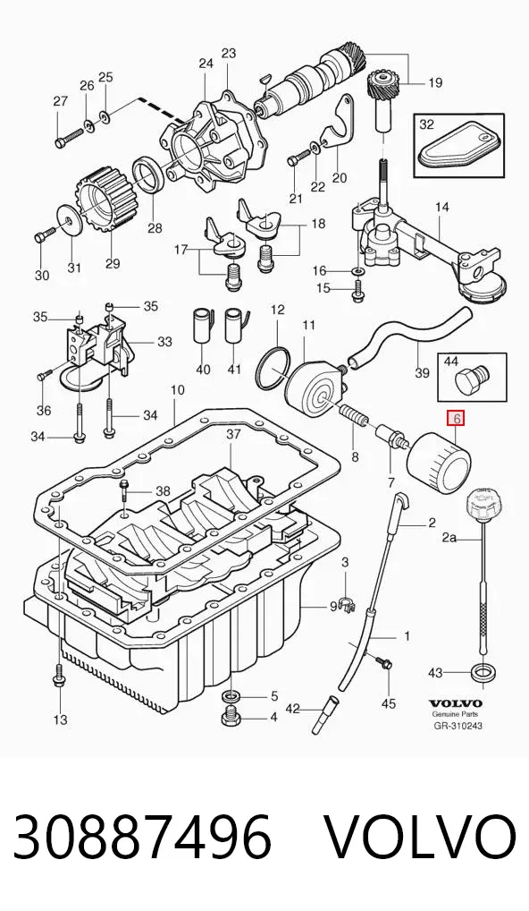 Filtro de aceite 30887496 Volvo