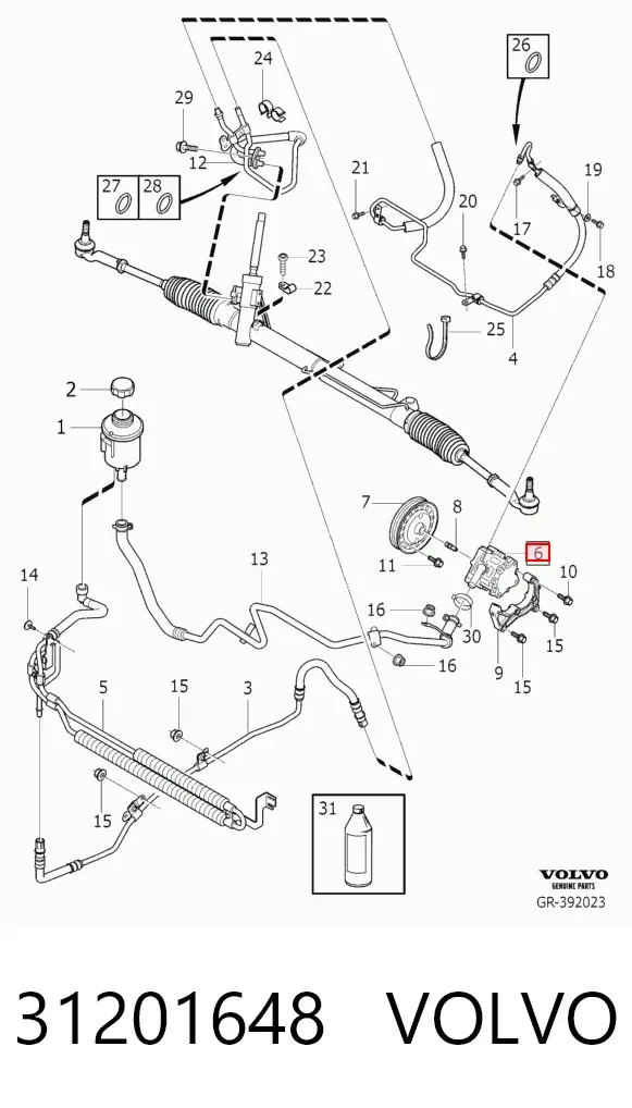 Bomba de dirección 31201648 Volvo