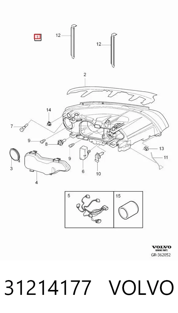 Faro derecho 31214177 Volvo