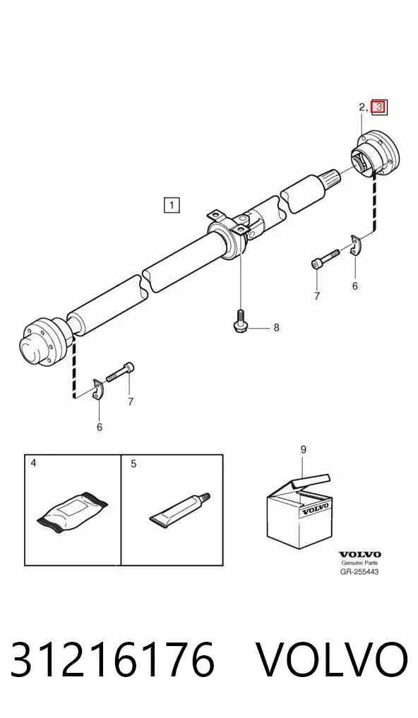 Junta homocinética del eje de transmisión delantero, trasero 31216176 Volvo
