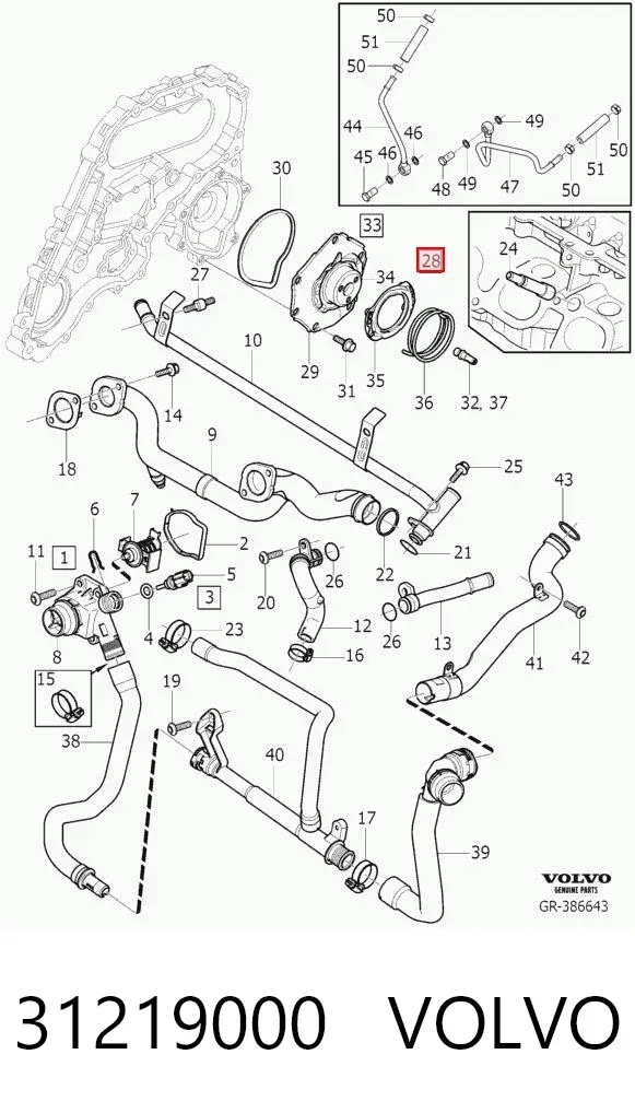 Bomba de agua 31219000 Volvo