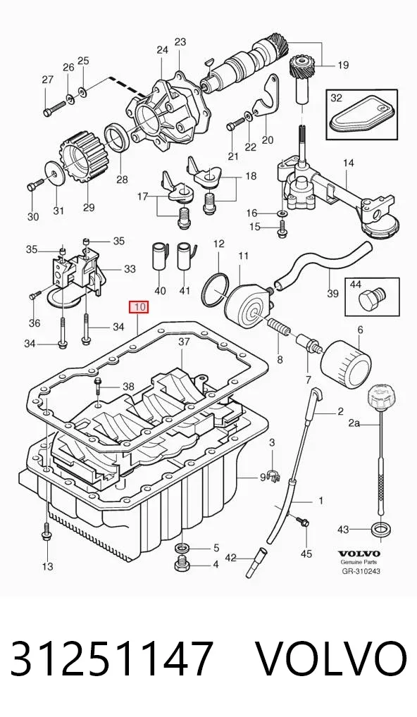 Junta del cárter 31251147 Volvo