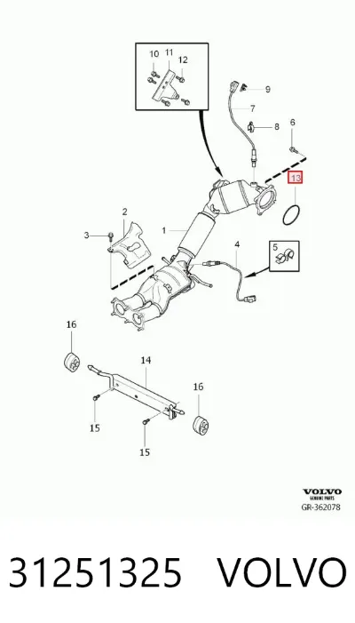 Junta del catalizador VOLVO 31251325