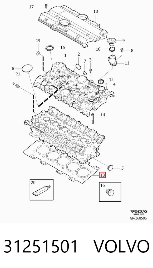 Junta de culata 31251501 Volvo