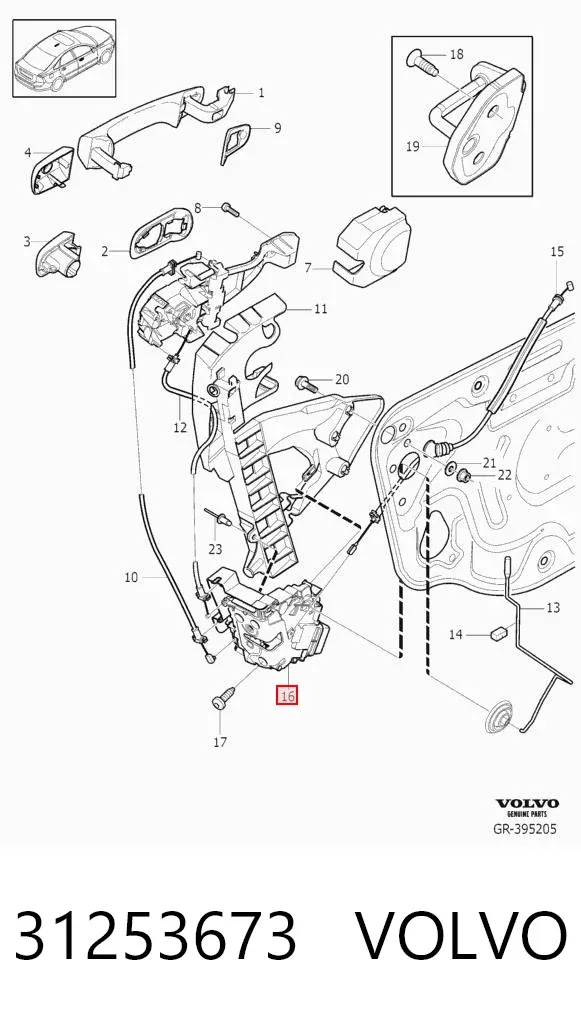 Cerradura 31253673 Volvo