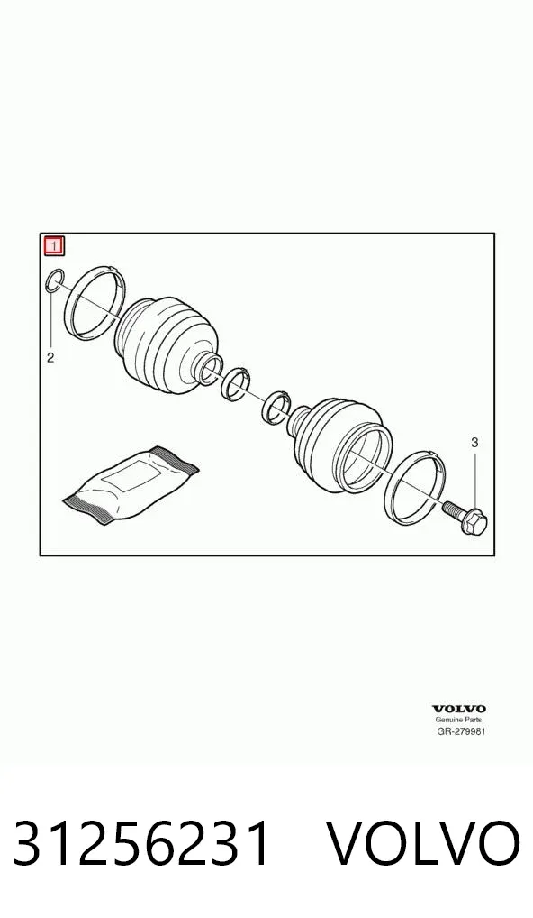 Fuelle de palier delantero exterior 31256231 Volvo