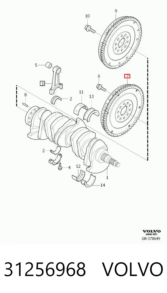 Volante motor 31256968 Volvo