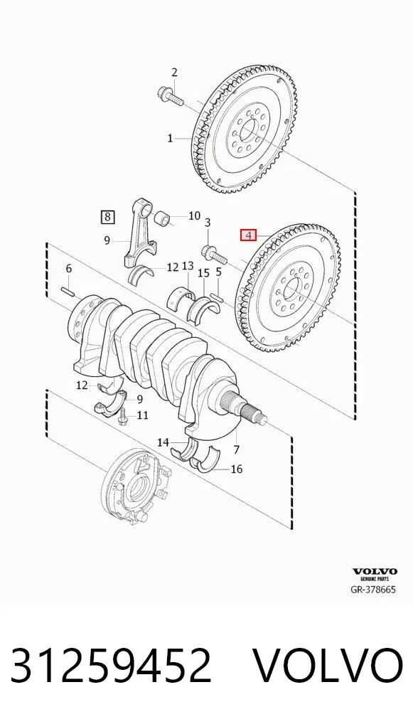 Volante motor 31259452 Volvo