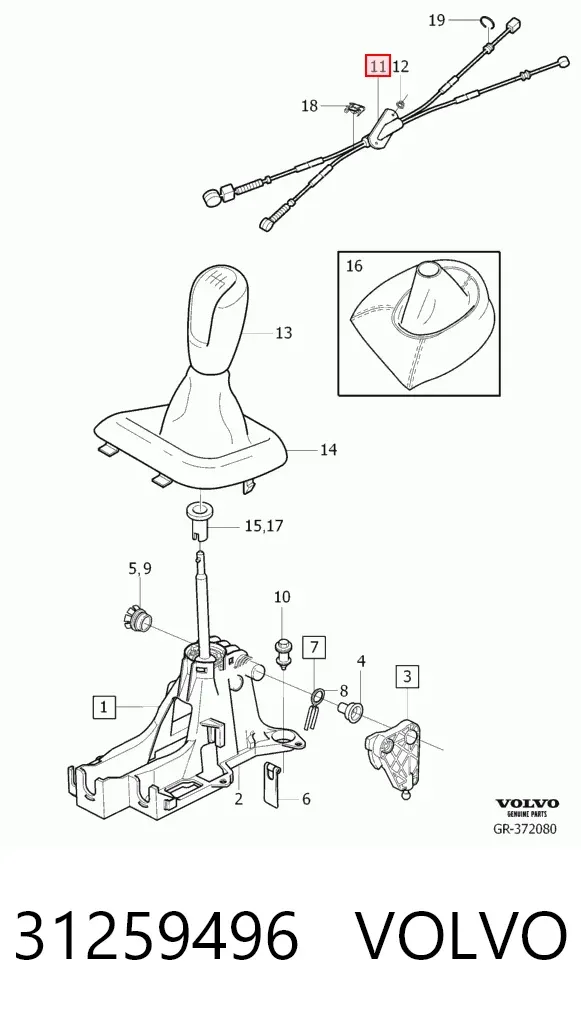 Cable de caja de cambios 31259496 Volvo