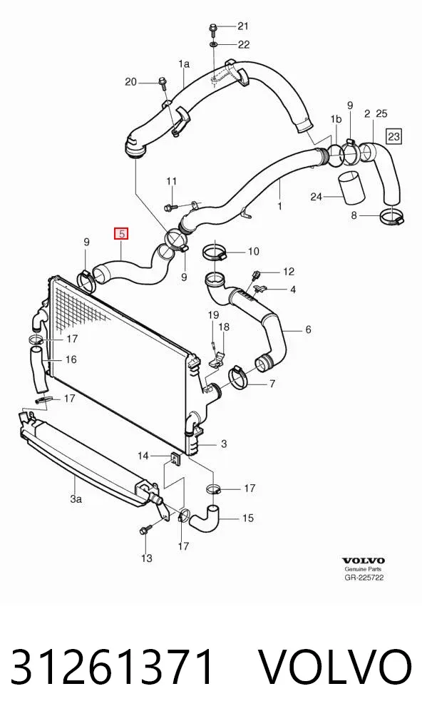 Tubo intercooler 31261371 Volvo