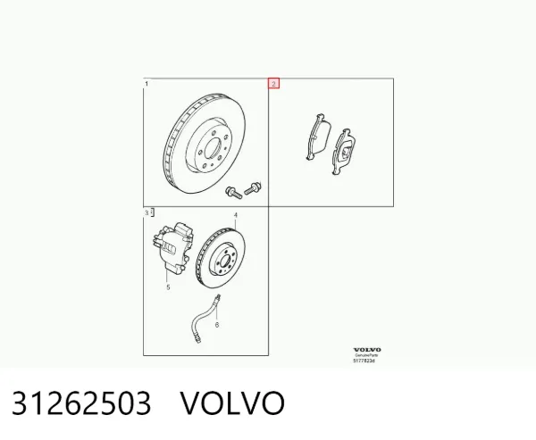 Pastillas de freno 31262503 Volvo