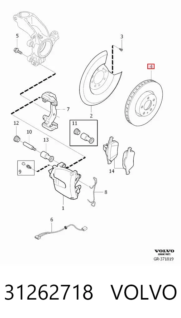Disco de freno 31262718 Volvo