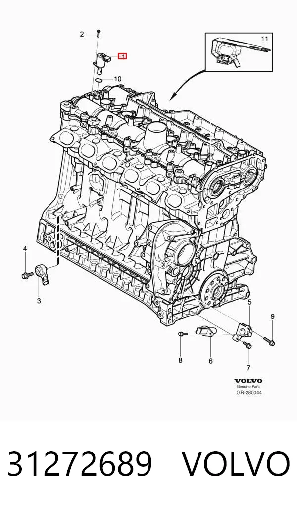 Sensor de árbol de levas 31272689 Volvo