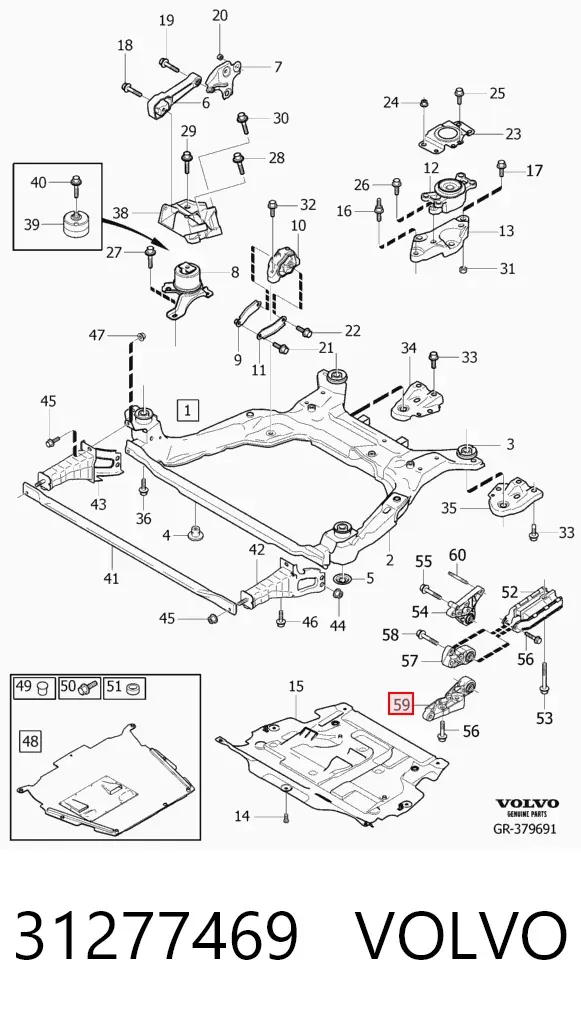 Taco de caja de cambios Volvo S80 II