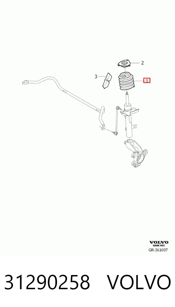 Muelle delantero 31290258 Volvo