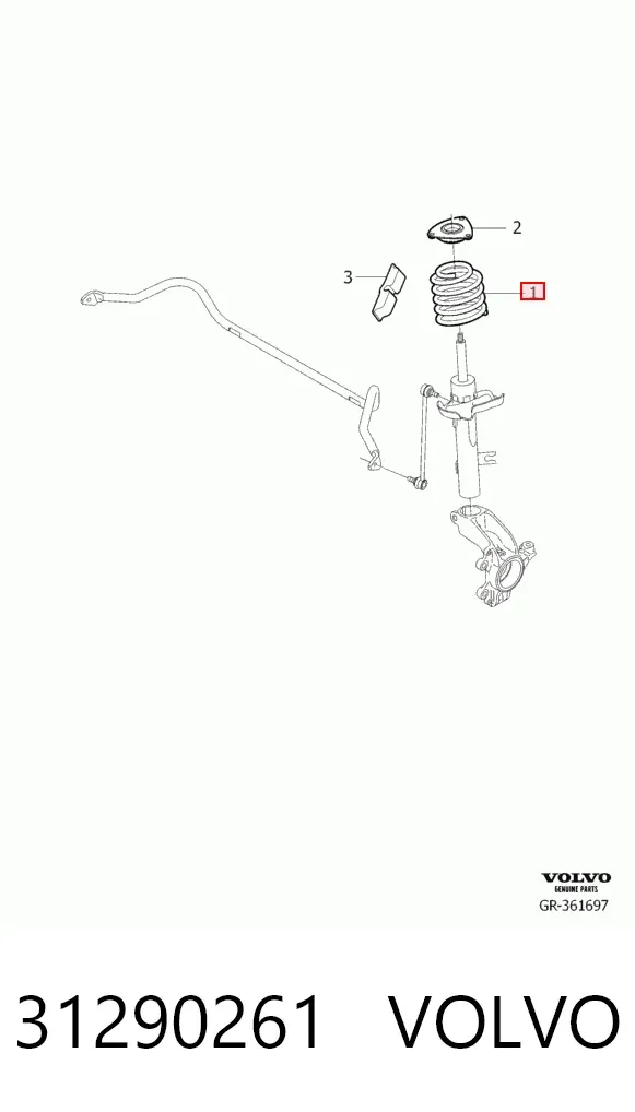 Muelle delantero 31290261 Volvo