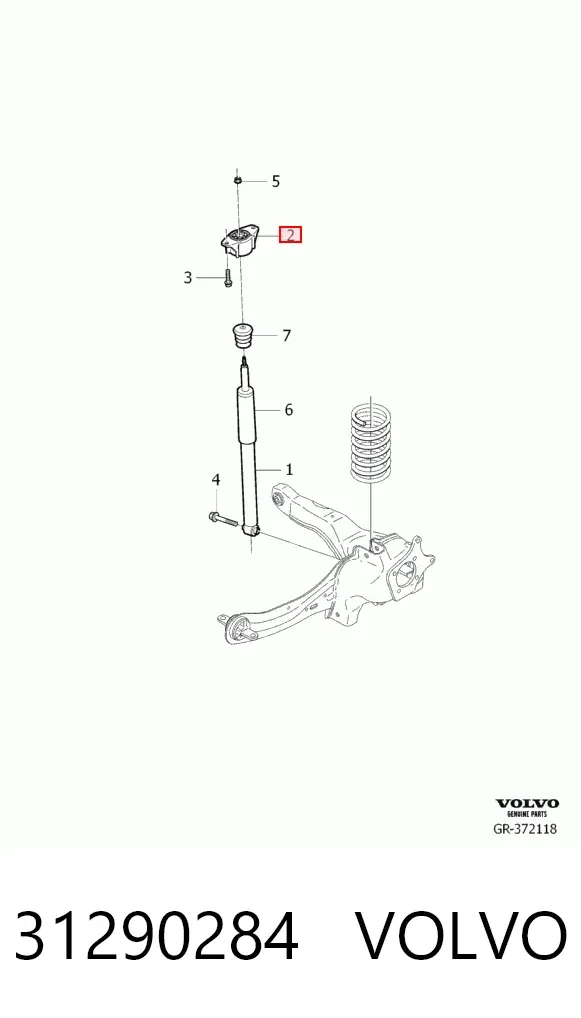 Copela de amortiguador trasero 31290284 Volvo