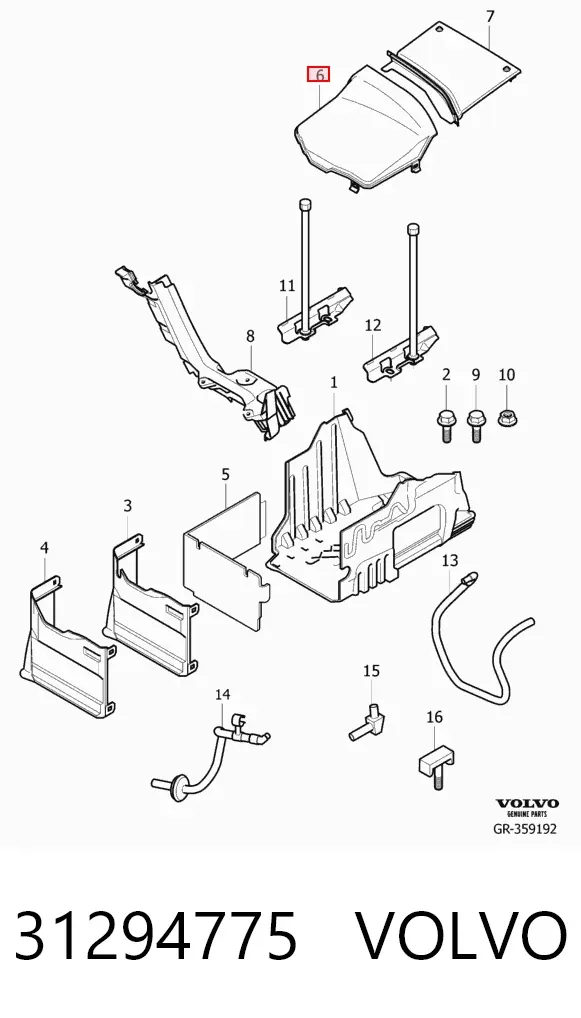 Tapa de la batería 31294775 Volvo