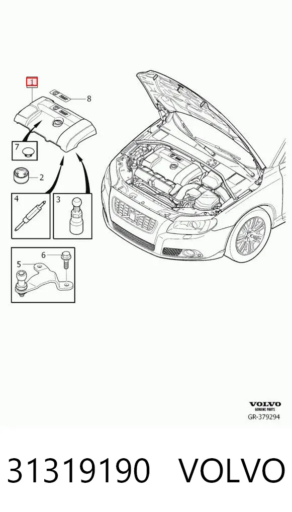 Tapa motor 31319190 Volvo