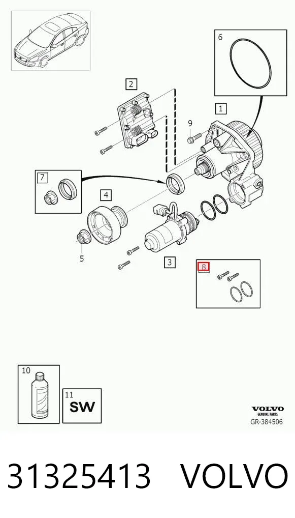 Bomba de la unidad Haldex 31325413 Volvo