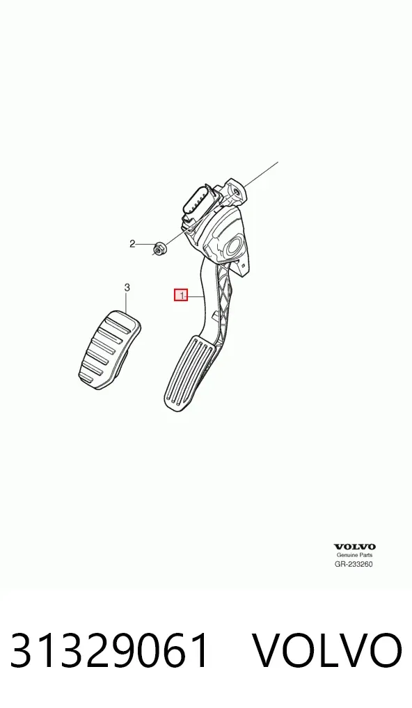 Pedal del acelerador 31329061 Volvo