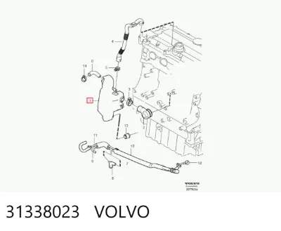 Separador de aceite del sistema de ventilación del cárter VOLVO 31338023