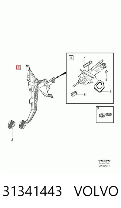 Pedal de embrague VOLVO 31341443