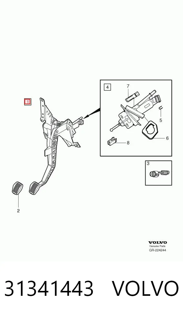 Pedal embrague Volvo V50 MW