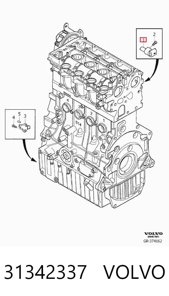 Sensor de árbol de levas 31342337 Volvo