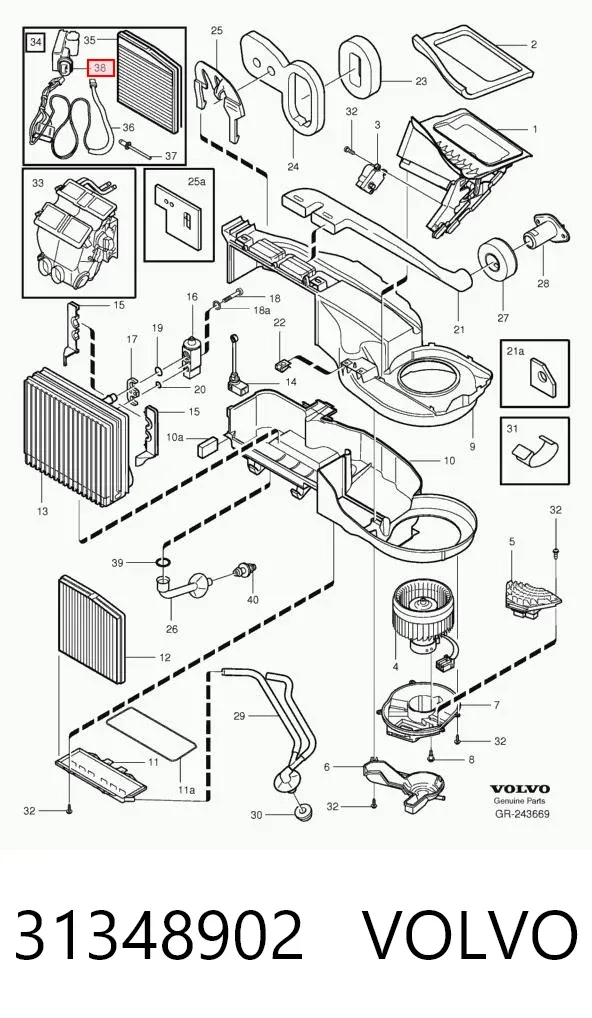 Sensor de contaminación del aire 31348902 Volvo