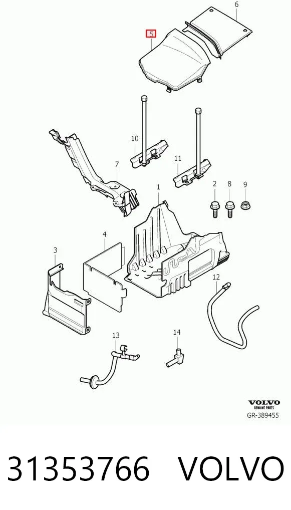 Tapa de la batería 31353766 Volvo