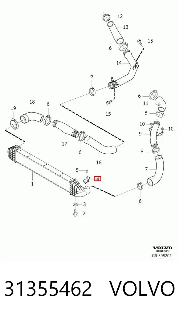 Sensor de presión del colector de admisión 31355462 Volvo