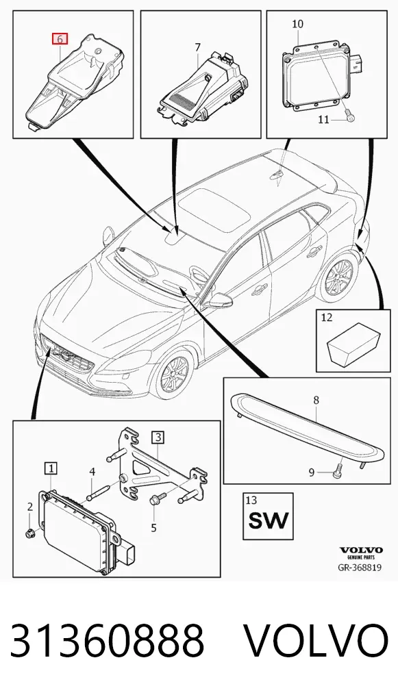 Sensor de lluvia 31360888 Volvo