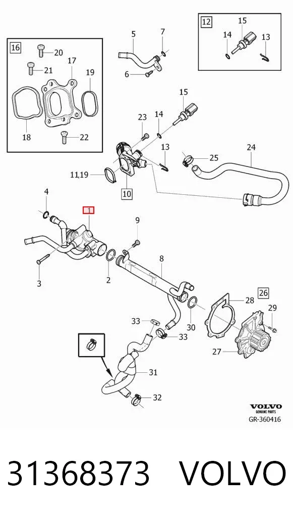 Termostato 31368373 Volvo