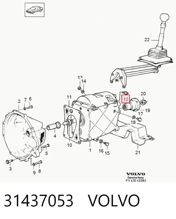 Sensor de marcha atrás 31437053 Volvo