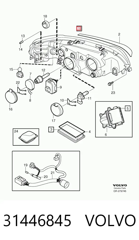 Faro izquierdo 31446845 Volvo