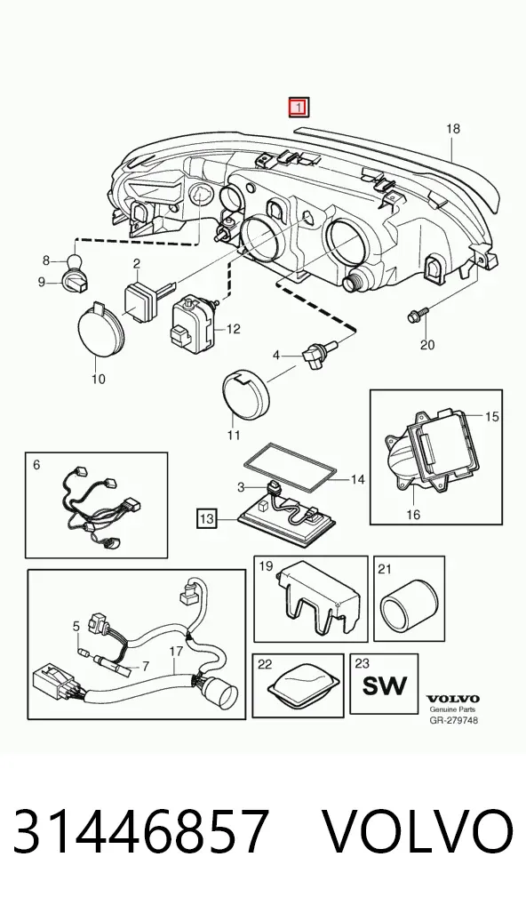 Faro derecho 31446857 Volvo