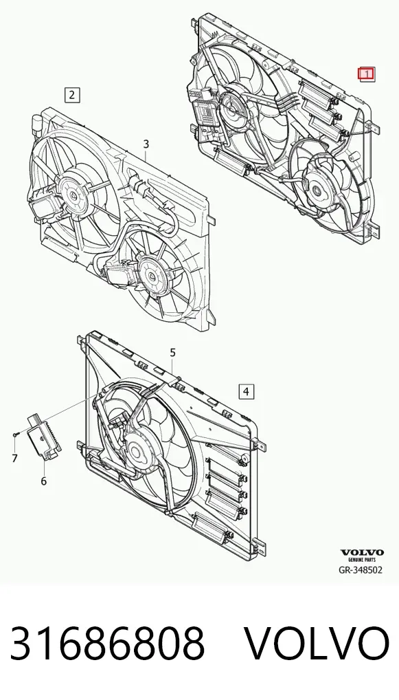 Ventilador de radiador 31686808 Volvo