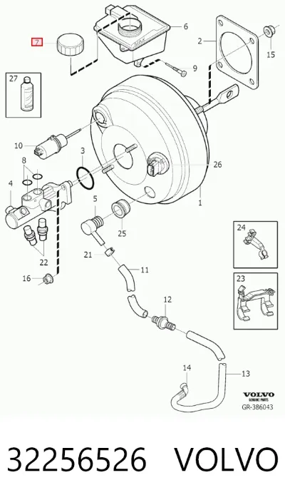 Tapa del depósito del cilindro maestro de freno VOLVO 32256526