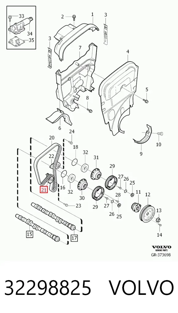 Tensor correa distribución 32298825 Volvo