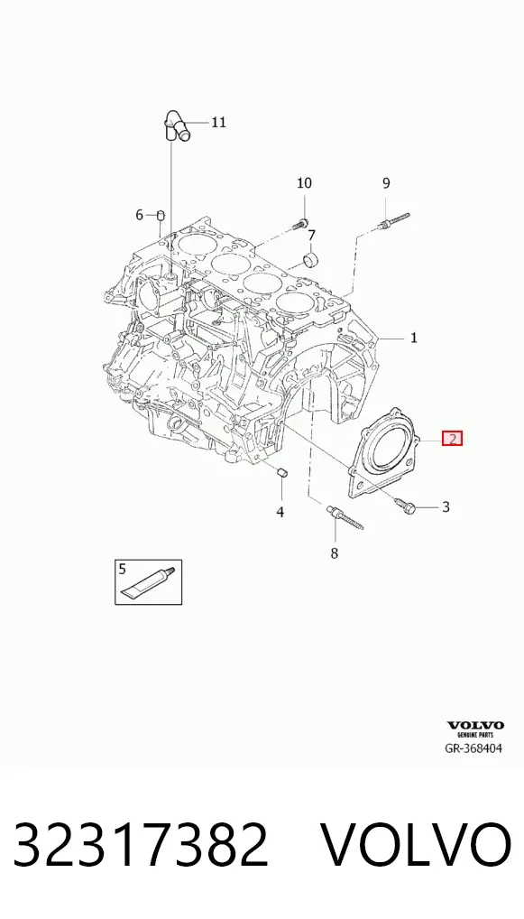 Retén de cigüeñal 32317382 Volvo