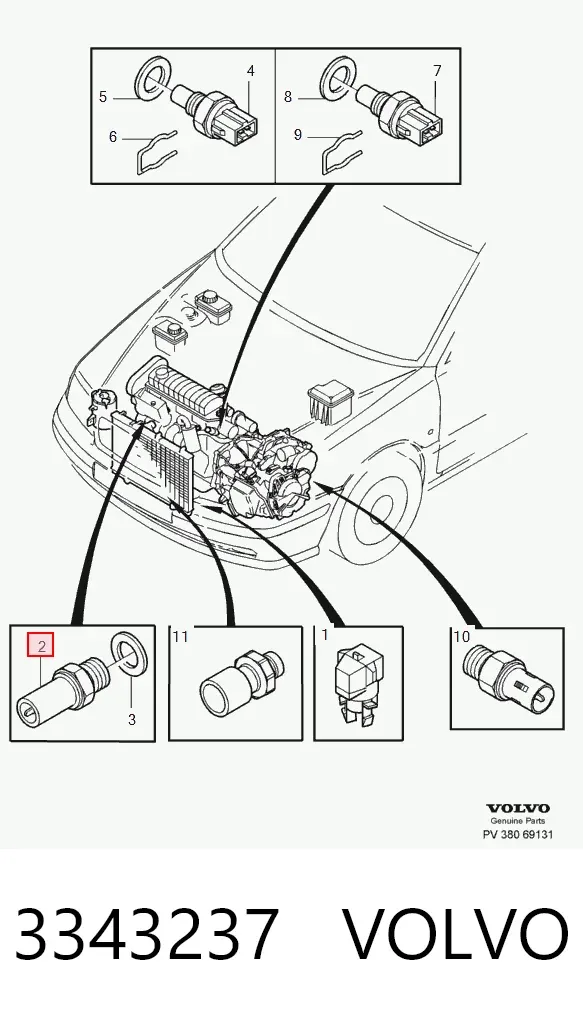 Sensor de presión de aceite 3343237 Volvo