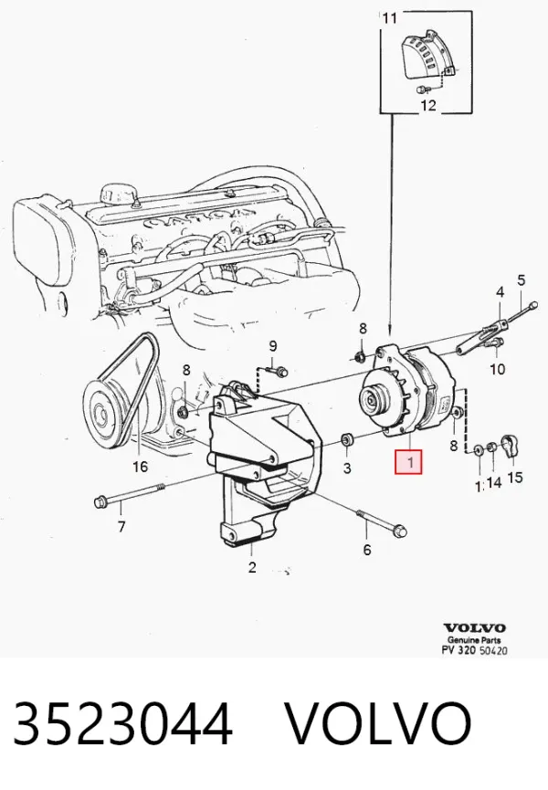 Alternador 3523044 Volvo