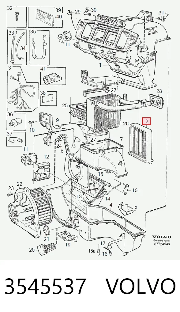 Radiador calefacción 3545537 Volvo
