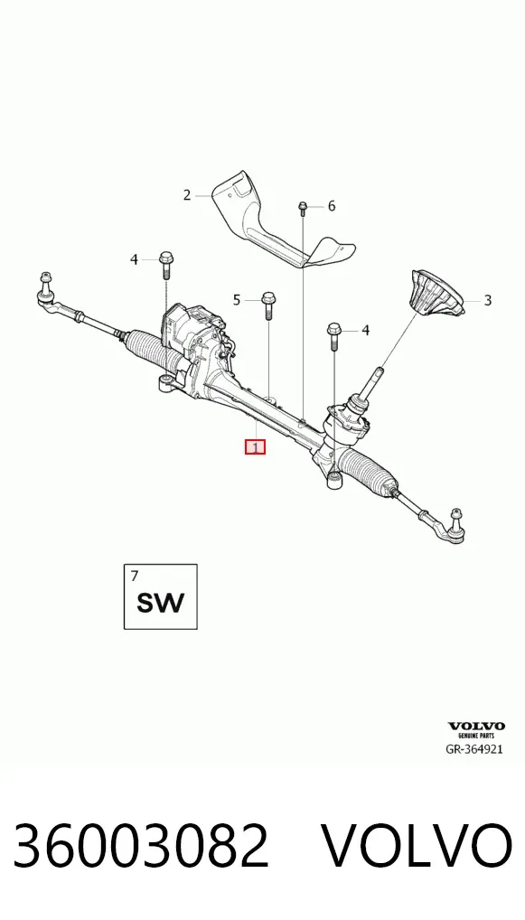 Cremallera de dirección 36003082 Volvo