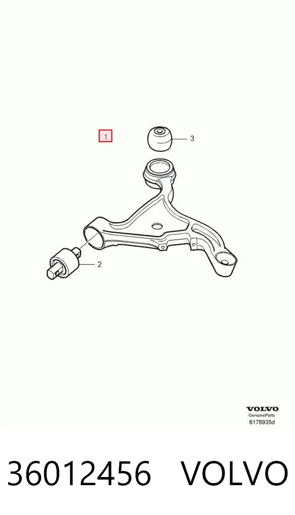 Brazo inferior derecho de la suspensión delantera 36012456 Volvo