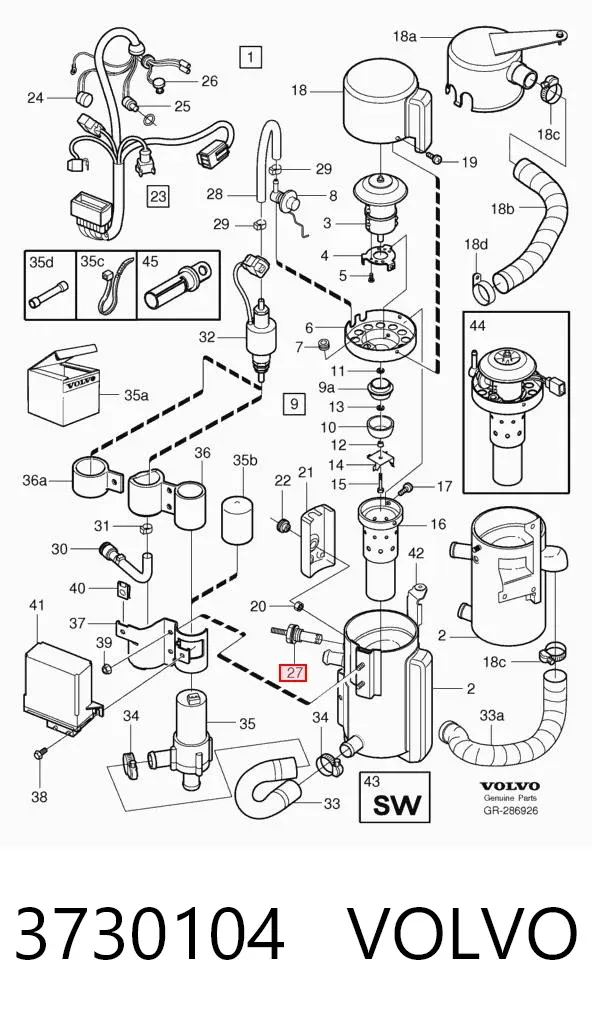 Bujía de precalentamiento 3730104 Volvo