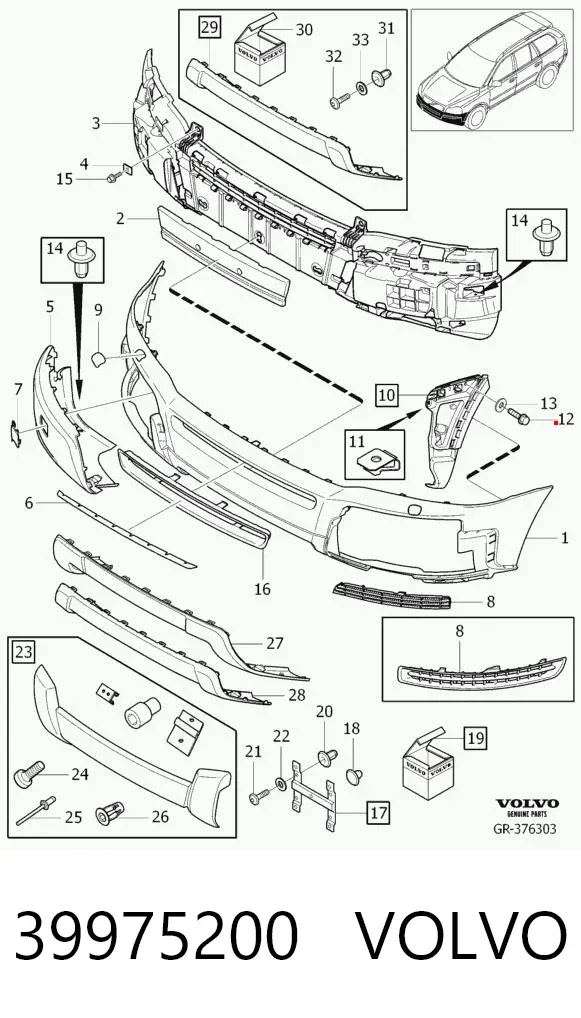 Paragolpes 39975200 Volvo